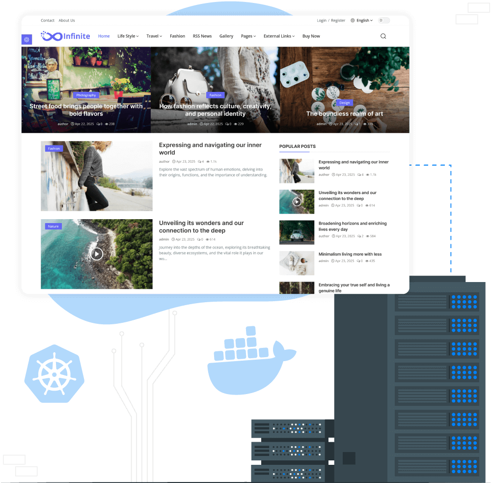 Infinite Hosting Powered by Docker & Kubernetes