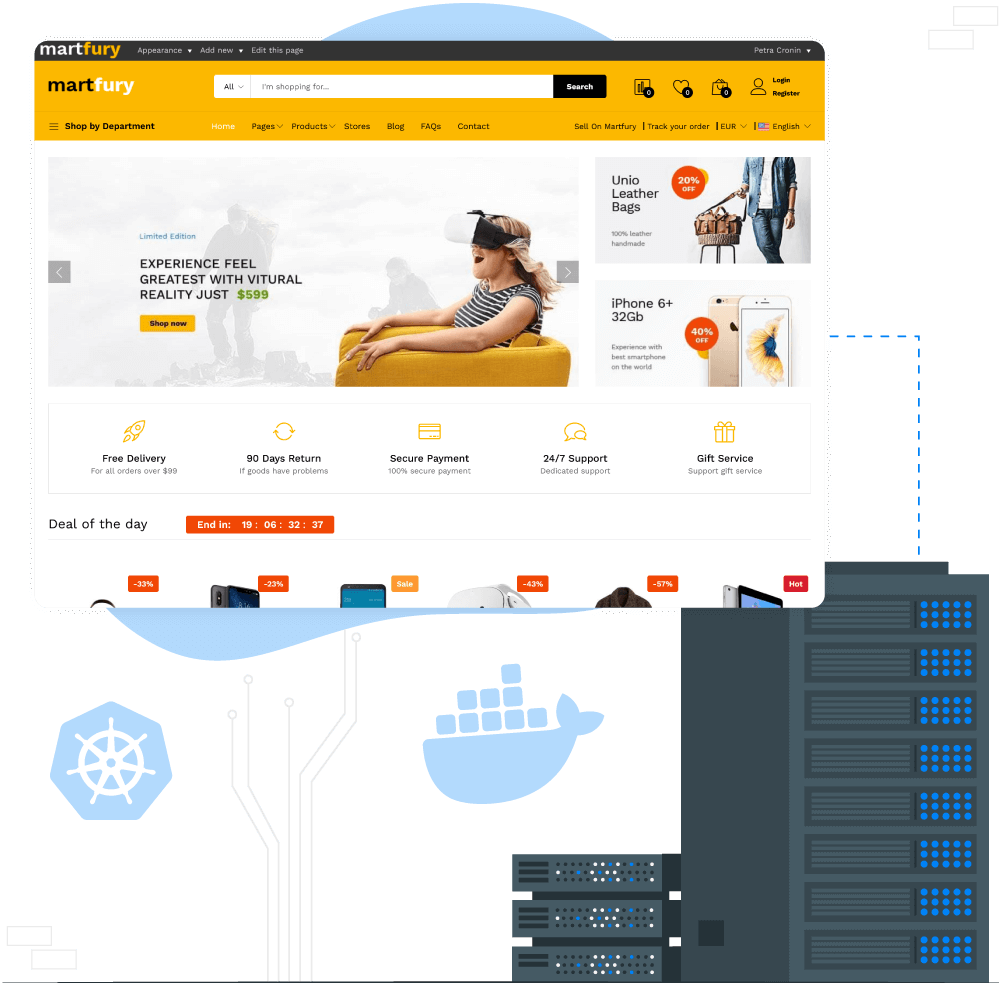 Martfury Hosting Powered by Docker & Kubernetes