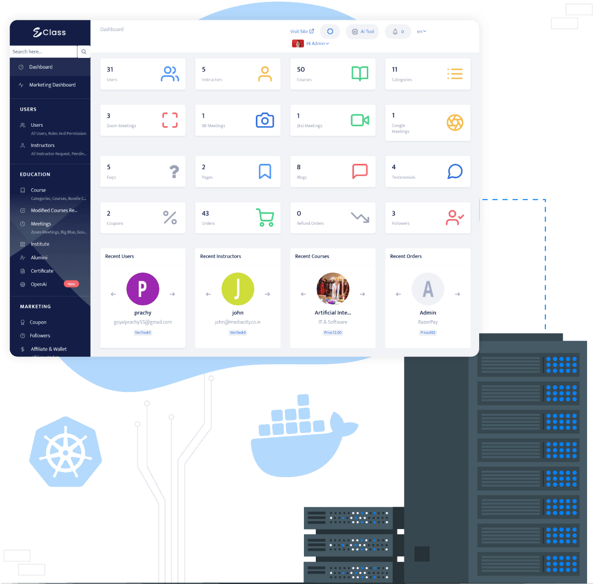 eClass LMS Hosting Powered by Docker & Kubernetes