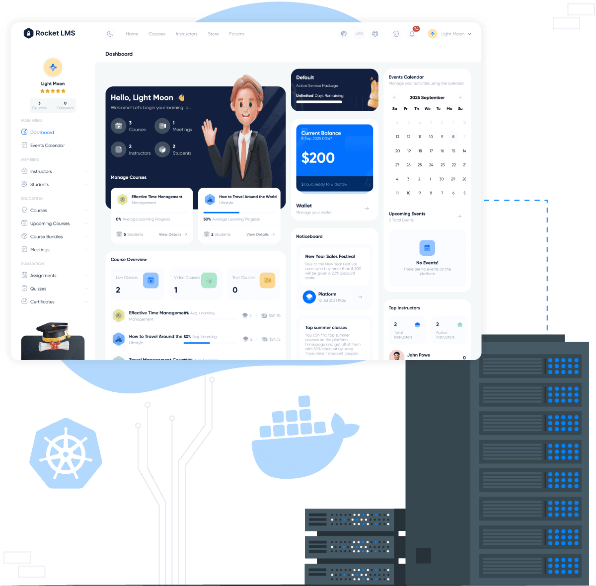 Rocket LMS Hosting Powered by Docker & Kubernetes