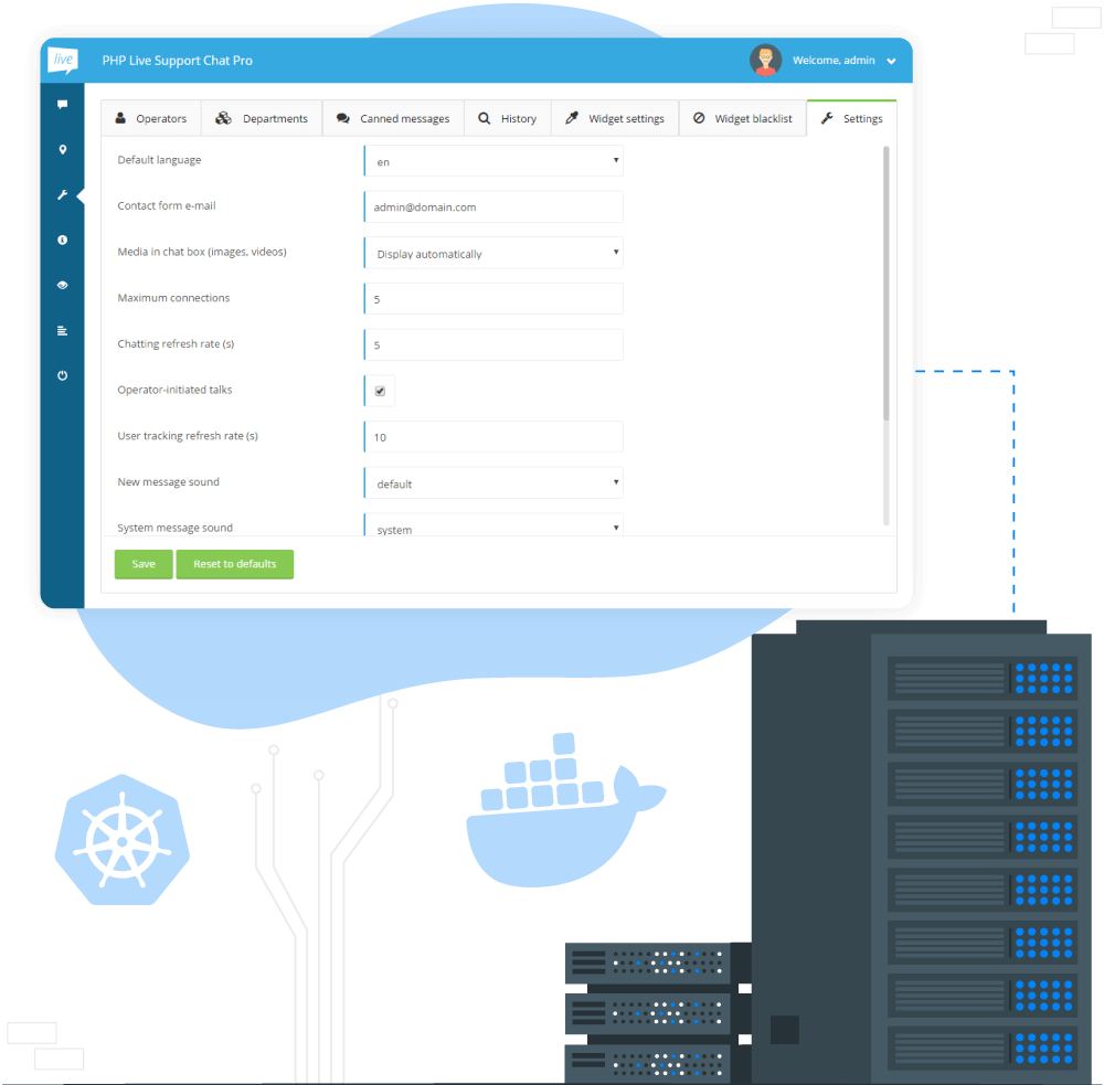 PHP Live Chat Pro Hosting Powered by Docker & Kubernetes
