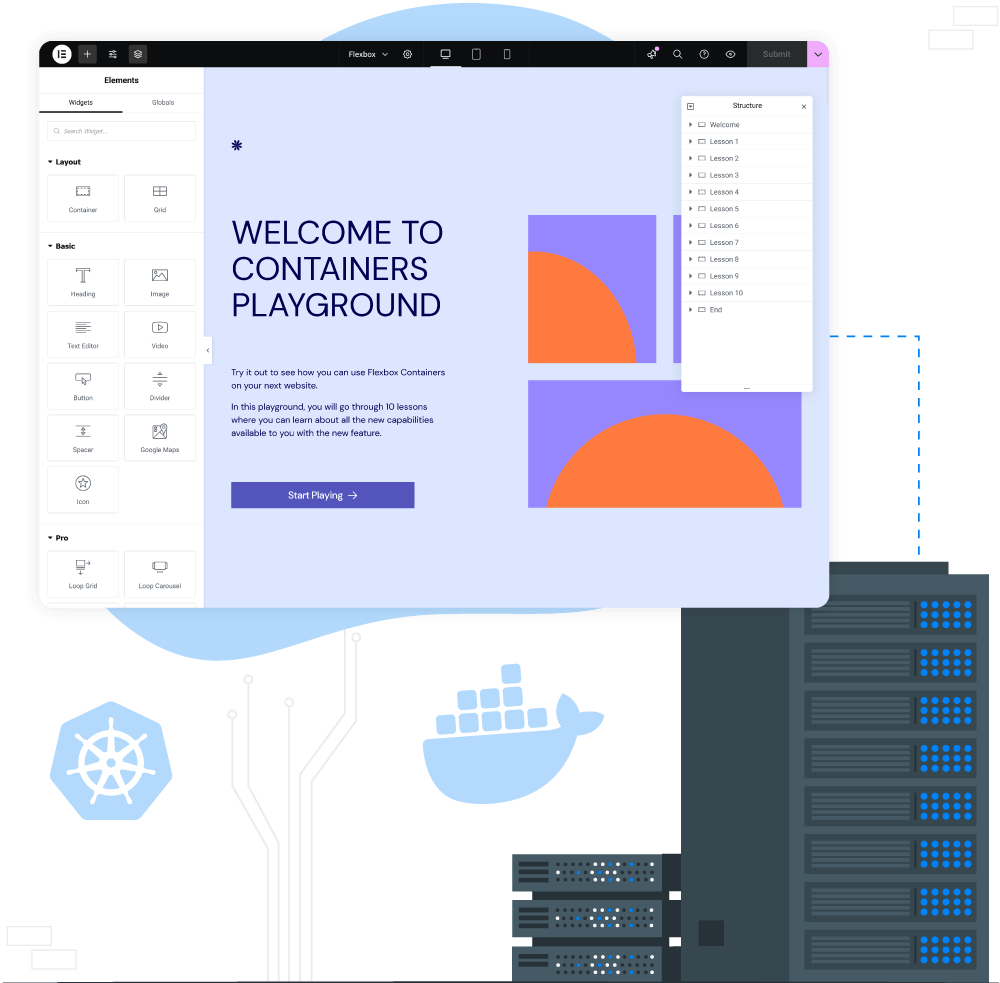 Elementor Hosting Powered by Docker & Kubernetes