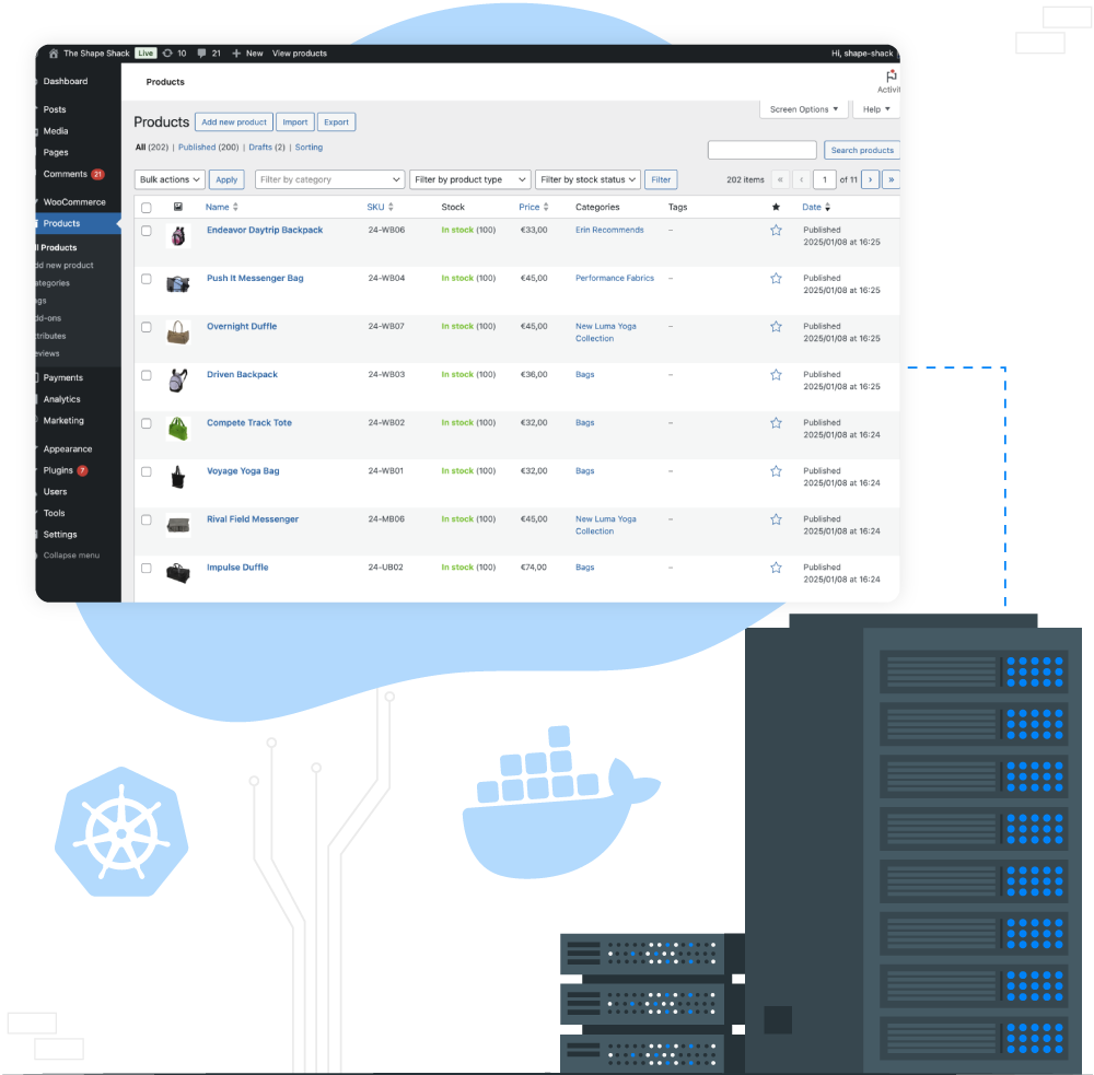 WooCommerce Hosting Powered by Docker & Kubernetes